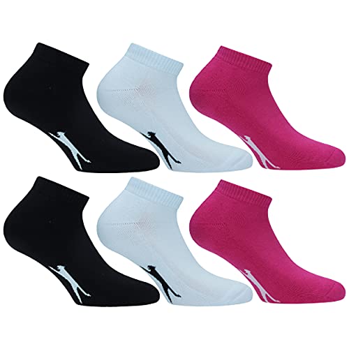 Slazenger 6 Paar Sneakers Socken Knöchelhöhe - für Sportliche Aktivitäten - Bequeme Manschette - Terry Einlegesohle - Baumwolle - Frau (Mehrfarbige Fuchsie, 39-42) von Slazenger