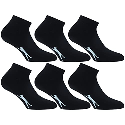 Slazenger 6 Paar Sneakers Socken Knöchelhöhe - für Sportliche Aktivitäten - Bequeme Manschette - Terry Einlegesohle - Baumwolle - Herren (Schwarz, 43-46) von Slazenger