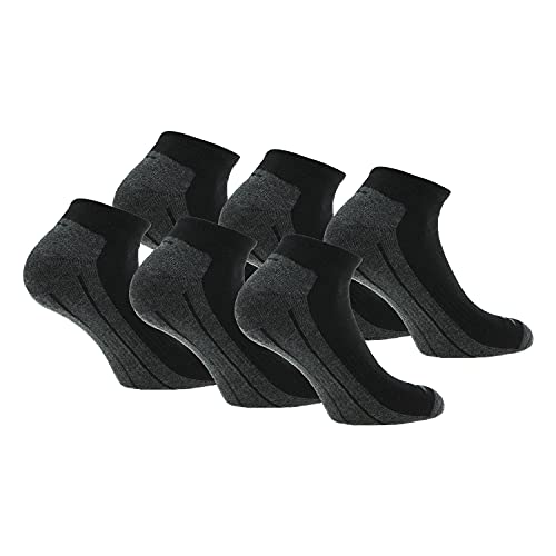 Slazenger 6 Paar Socken Bequeme Herrensneaker, Frottiereinlegesohle, ausgezeichnete Qualität gekämmter Baumwolle (Schwarz, 39-42) von Slazenger