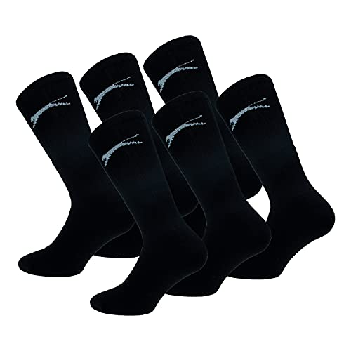 Slazenger 6 Paar Sport Tennis Socken, Wadenhöhe, Terry, Baumwolle (Schwarz, 41-45) von Slazenger