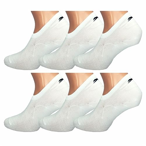 Slazenger 6 Paar Unsichtbare Socken - Rutschfeste Fersenzone - Baumwolle - Herren (Weiß, 39-42) von Slazenger