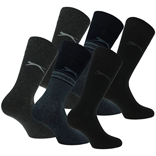 Slazenger 6 Paar bequeme Stretch-Socken für Herren Mittlere Wadenhöhe, Baumwolle, Elastische Faser Lycra (Anthrazit Mix, 39-42) von Slazenger