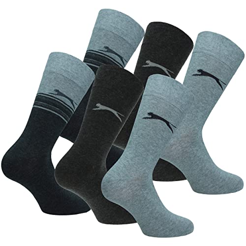 Slazenger 6 Paar bequeme Stretch-Socken für Herren Mittlere Wadenhöhe, Baumwolle, Elastische Faser Lycra (Grau Mix, 39-42) von Slazenger