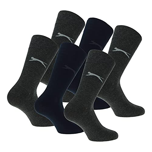 Slazenger 6 Paar bequeme Stretch-Socken für Herren Mittlere Wadenhöhe, Hochwertige weiche Baumwolle, Elastische Faser Lycra (Blau, Anthrazit, 39-42) von Slazenger