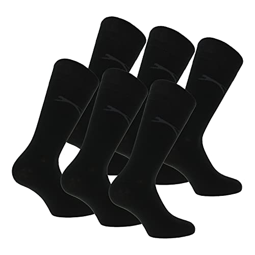 Slazenger 6 Paar bequeme Stretch-Socken für Herren Mittlere Wadenhöhe, Hochwertige weiche Baumwolle, Elastische Faser Lycra (Schwarz, 39-42) von Slazenger