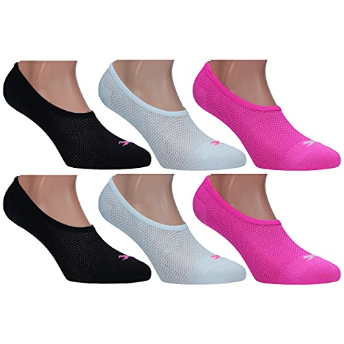 Slazenger 6 Paare Unsichtbare Socken - Sommer - Piquetverarbeitung - in Polyamid - Frau (Mehrfarbig Fuchsie, Taglia Unica) von Slazenger