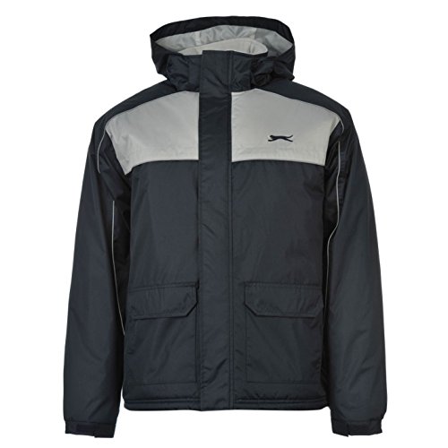 Slazenger Herren Panel Jacke Winterjacke Mit Kapuze & Taschen Alltagsjacke Blau Medium von Slazenger