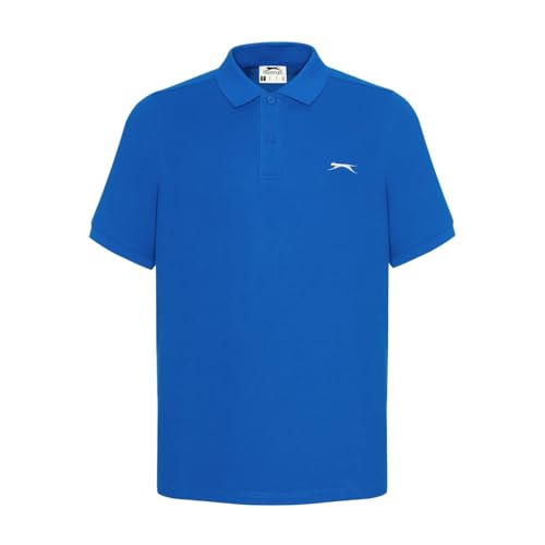 Slazenger Herren Poloshirt Polohemd Kurzarm Kragen-Ansatz Sommer Freizeit Top Blau Large von Slazenger