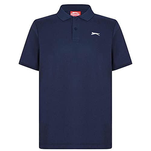 Slazenger Herren Poloshirt Polohemd Kurzarm Kragen-Ansatz Sommer Freizeit Top Navy Large von Slazenger