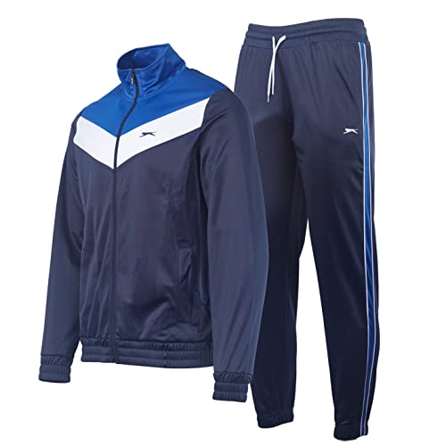 Slazenger Herren-Trainingsanzug, Marineblau/Weiß/Königsblau, XL von Slazenger