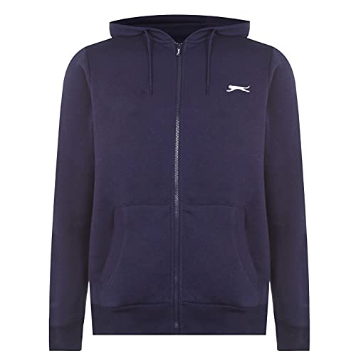 Slazenger Herren Zip Hoody Langarm Freizeit Hoodie Kapuzenpullover Sweatshirt Blau XXXX Large von Slazenger