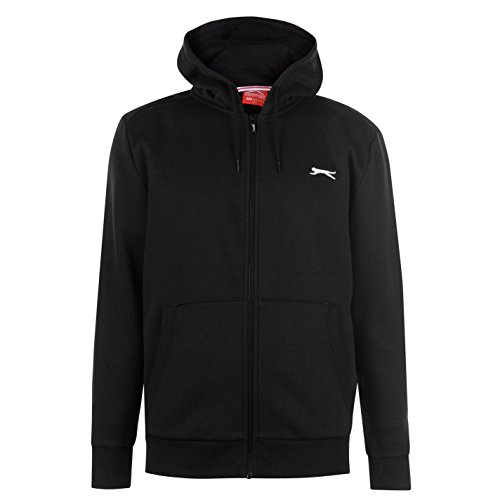 Slazenger Herren Zip Hoody Langarm Freizeit Hoodie Kapuzenpullover Sweatshirt Schwarz Extra Lge von Slazenger