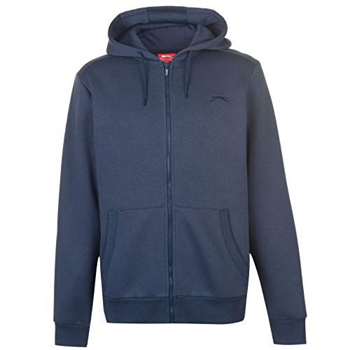 Slazenger Herren Voller Reißverschluss Kapuzenpullover Steel Blau 4XL von Slazenger