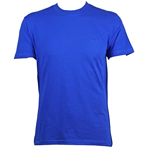 Slazenger Sport T-Shirt - Rundhalsausschnitt - Einfarbig - Herren - Baumwolle (Royal Blau, XL) von Slazenger