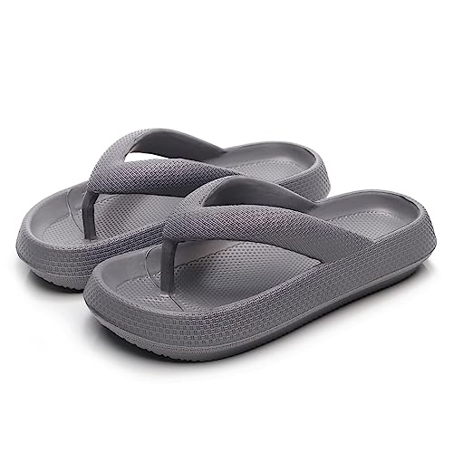 Damen Badeschuhe Sommer Flip Flops Cloudyzz Schlappen Wolke Hausschuhe EVA Rutschfeste Pantoletten Dickere Sohle Zehentrenner Dusch Badelatschen Sandale Slippers von Sleeleece
