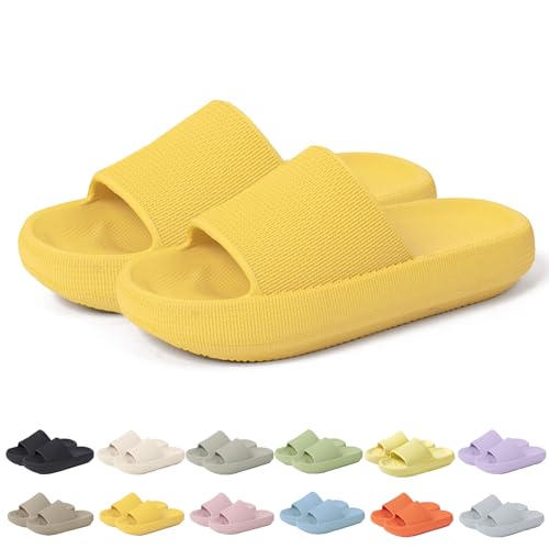 Sleeleece Badelatschen Damen Herren, Cozislides Original Slippers, Schnell Trocknende wasserdichte Hausschuhe, Bequeme rutschfeste Badeschuhe, Cloud Slides Dusch Badeschlappen von Sleeleece