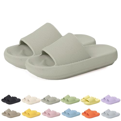 Sleeleece Badelatschen Damen Herren, Cozislides Original Slippers, Schnell Trocknende wasserdichte Hausschuhe, Bequeme rutschfeste Badeschuhe, Cloud Slides Dusch Badeschlappen von Sleeleece