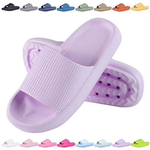 Sleeleece Badelatschen Damen Herren Wolkenschuhe Eva Badeschuhe Cozyslides Hausschuhe rutschfeste Super Weich Sommer Pantoletten Badeschlappen Indoor/Outdoor Original Slippers von Sleeleece