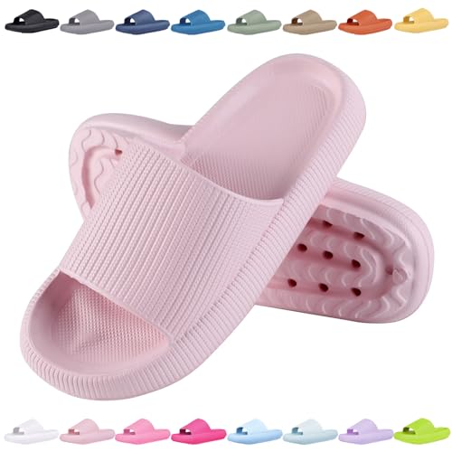 Sleeleece Badelatschen Damen Herren Wolkenschuhe Eva Badeschuhe Cozyslides Hausschuhe rutschfeste Super Weich Sommer Pantoletten Badeschlappen Indoor/Outdoor Original Slippers von Sleeleece