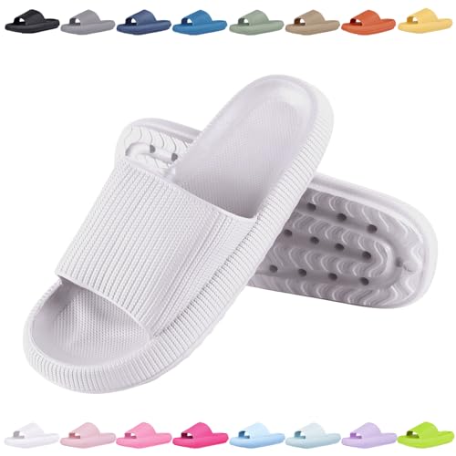 Sleeleece Badelatschen Damen Herren Wolkenschuhe Eva Badeschuhe Cozyslides Hausschuhe rutschfeste Super Weich Sommer Pantoletten Badeschlappen Indoor/Outdoor Original Slippers von Sleeleece