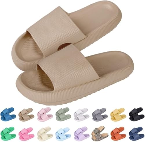 Sleeleece Badeschuhe Herren Damen Cozislides Original Slippers mit Dicke Sohle Super Weich Rutschfeste Schnell Trocknende Hausschuhe Badeschlappen Cloudyzz Schlappen von Sleeleece