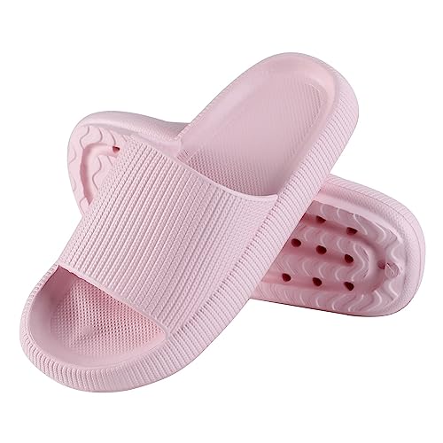 Sleeleece Badeschuhe Herren Damen Cozyslides Hausschuhe rutschfeste Badelatschen Sommer Strand Pool Sliders Eva Super Weich Badeschlappen Dicke Pantoletten Wolkenschuhe Slippers von Sleeleece