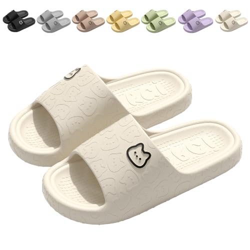 Sleeleece Badeschuhe Herren Damen Lustige Hausschuhe Cozislides Original Slippers Wolke rutschfeste Badelatschen Cloudyzz Schlappen Sommer Pantoletten Badeschlappen Flip Flops Indoor/Outdoor von Sleeleece