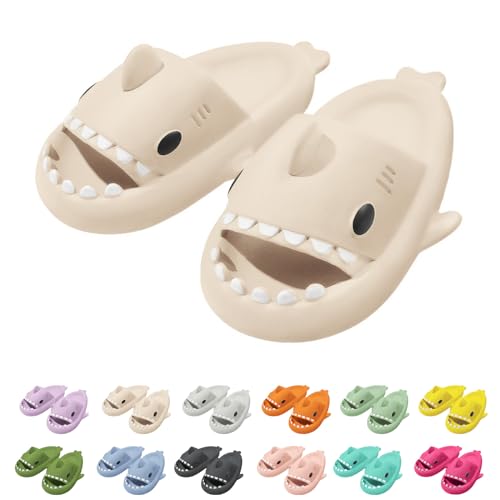 Sleeleece Cloud Shark Slides Slippers Damen/Herren Hai Hausschuhe Haifisch Schlappen Unisex Badeschuhe für Sommer Badeschlappen rutschfeste Dusch Badeschuhe Strand Sandalen von Sleeleece