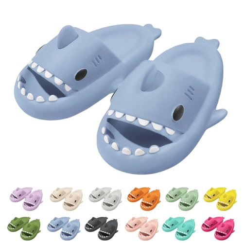 Sleeleece Cloud Shark Slides Slippers Damen/Herren Hai Hausschuhe Haifisch Schlappen Unisex Badeschuhe für Sommer Badeschlappen rutschfeste Dusch Badeschuhe Strand Sandalen von Sleeleece