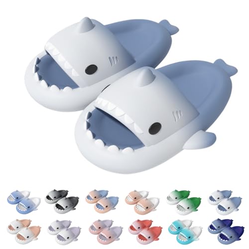 Sleeleece Cloud Shark Slides Slippers Damen/Herren Hai Hausschuhe Haifisch Schlappen Unisex Badeschuhe für Sommer Badeschlappen rutschfeste Dusch Badeschuhe Strand Sandalen von Sleeleece