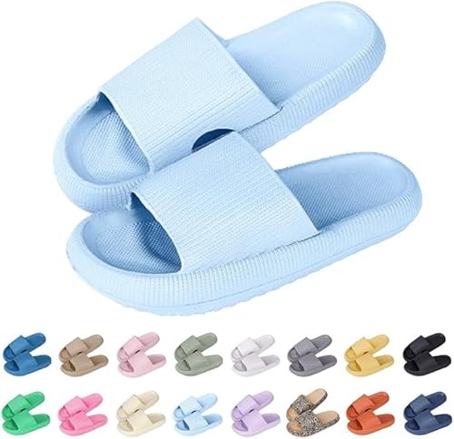 Sleeleece Cozyslides Original Damen Schlappen 100% EVA Super Weich Rutschfest Badeschuhe Herren Slippers Badeschlappen Cloudyzz Hausschuhe Sommer Dicker Sohle Unisex Pantoletten von Sleeleece