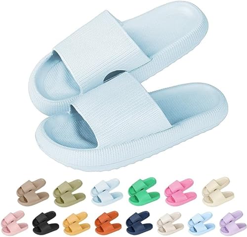 Sleeleece Cozyslides Original Damen Schlappen 100% EVA Super Weich Rutschfest Badeschuhe Herren Slippers Badeschlappen Cloudyzz Hausschuhe Sommer Dicker Sohle Unisex Pantoletten von Sleeleece