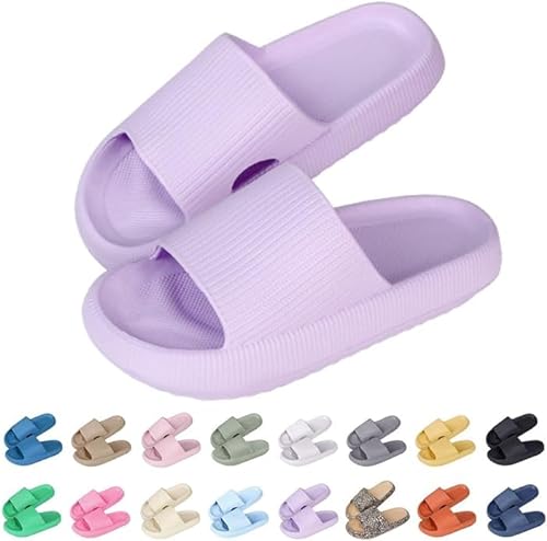 Sleeleece Cozyslides Original Damen Schlappen 100% EVA Super Weich Rutschfest Badeschuhe Herren Slippers Badeschlappen Cloudyzz Hausschuhe Sommer Dicker Sohle Unisex Pantoletten von Sleeleece