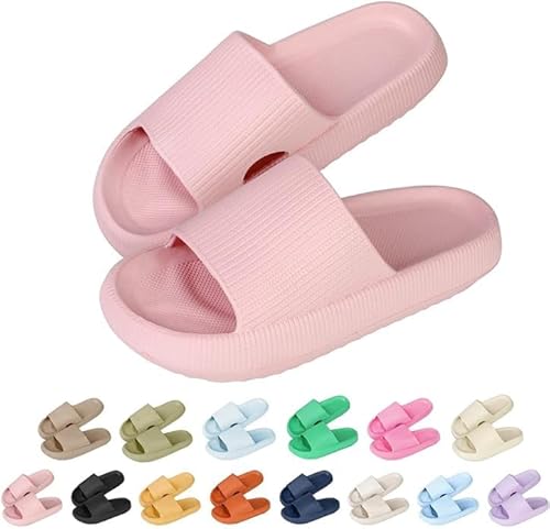 Sleeleece Cozyslides Original Damen Schlappen 100% EVA Super Weich Rutschfest Badeschuhe Herren Slippers Badeschlappen Cloudyzz Hausschuhe Sommer Dicker Sohle Unisex Pantoletten von Sleeleece