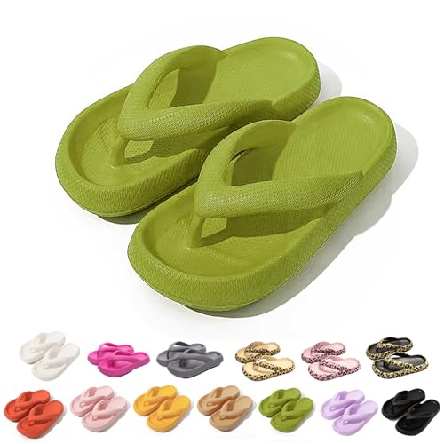 Sleeleece Superweiche Flip Flops Damen EVA Badeschuhe Somme Strand Schlappen Rutschfeste 4.5cm Dickere Sohle Zehentrenner Hausschuhe Outdoor Pantoletten Badelatschen Slippers von Sleeleece