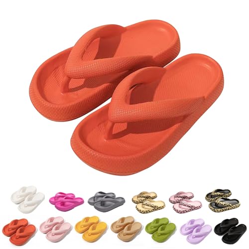 Sleeleece Superweiche Flip Flops Damen EVA Badeschuhe Somme Strand Schlappen Rutschfeste 4.5cm Dickere Sohle Zehentrenner Hausschuhe Outdoor Pantoletten Badelatschen Slippers von Sleeleece