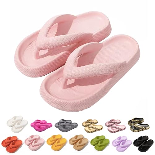 Sleeleece Superweiche Flip Flops Damen EVA Badeschuhe Somme Strand Schlappen Rutschfeste 4.5cm Dickere Sohle Zehentrenner Hausschuhe Outdoor Pantoletten Badelatschen Slippers von Sleeleece