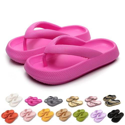 Sleeleece Superweiche Flip Flops Damen EVA Badeschuhe Somme Strand Schlappen Rutschfeste 4.5cm Dickere Sohle Zehentrenner Hausschuhe Outdoor Pantoletten Badelatschen Slippers von Sleeleece