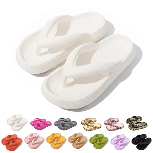 Sleeleece Superweiche Flip Flops Damen EVA Badeschuhe Somme Strand Schlappen Rutschfeste 4.5cm Dickere Sohle Zehentrenner Hausschuhe Outdoor Pantoletten Badelatschen Slippers von Sleeleece