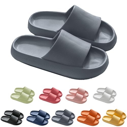 Sleeleece Unisex Badeschuhe Damen Slides Sandalen Hausschuhe Herren Sommer Garten Badelatschen rutschfeste Pantoletten Cloudyzz Schlappen Original Slippers Badeschlappen von Sleeleece