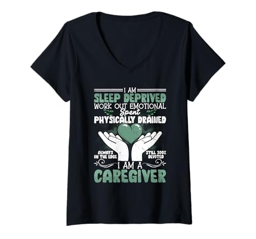 Damen I Am Sleep Deprived Physically Drained Caregiver T-Shirt mit V-Ausschnitt Damen I Am Sleep Deprived Physically Drained Caregiver T-Shirt mit V-Ausschnitt von Sleep Deprived Physically Drained Caregiver