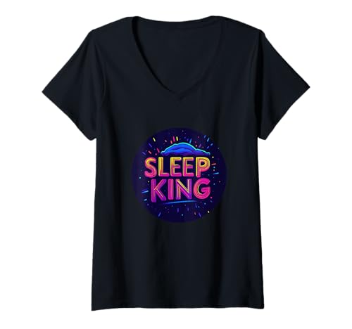 Damen Nice Sleep King T-Shirt mit V-Ausschnitt Damen Nice Sleep King T-Shirt mit V-Ausschnitt von Sleep King Outfit