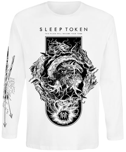 Sleep Token Nimbus Männer Langarmshirt weiß XL 100% Baumwolle Band-Merch, Bands von Sleep Token