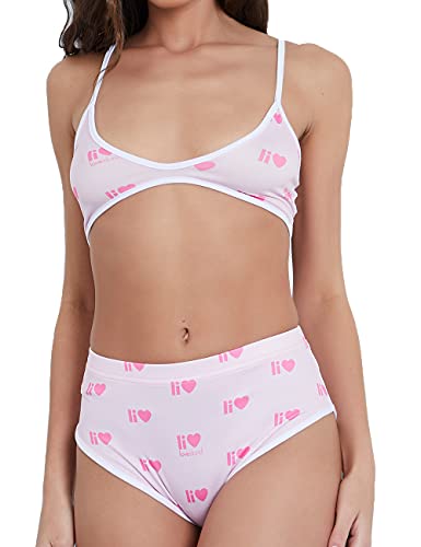 Sleepdown Damen Love Island Lingerie Dessous-Set, Rose, 36 von Sleepdown