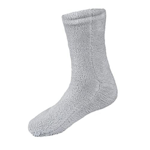 Sleepdown Damen Teddy-Fleece-Socken, Grau, M-L von Sleepdown