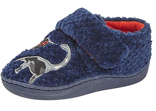 Sleepers, Diplodocus' Little Boys Dinosaurier Hausschuhe CS269, Blau - Marineblaues Flanell. - Größe: 27 EU von Sleepers