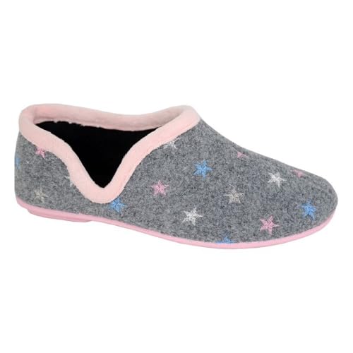 Sleepers Damen Aria Star Motiv Strickpantoffeln, Grau/Pink, 39 EU Sleepers Damen Aria Star Motiv Strickpantoffeln, Grau/Pink, 39 EU von Sleepers