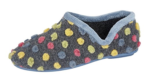 Sleepers Damen Jade Hausschuhe/Pantoffeln, gepunktet (38 EUR/5 UK) (Hellblau/Bunt) von Sleepers