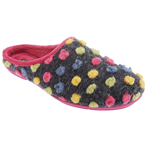 Sleepers Damen amy spotted mule pantoffeln stricken fuchsia multi 5 uk von Sleepers