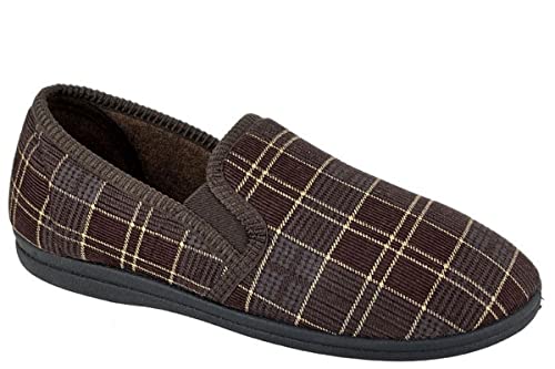 Sleepers - Herren Hausschuhe Dale, Kariert (42 EU) (Braun) von Sleepers